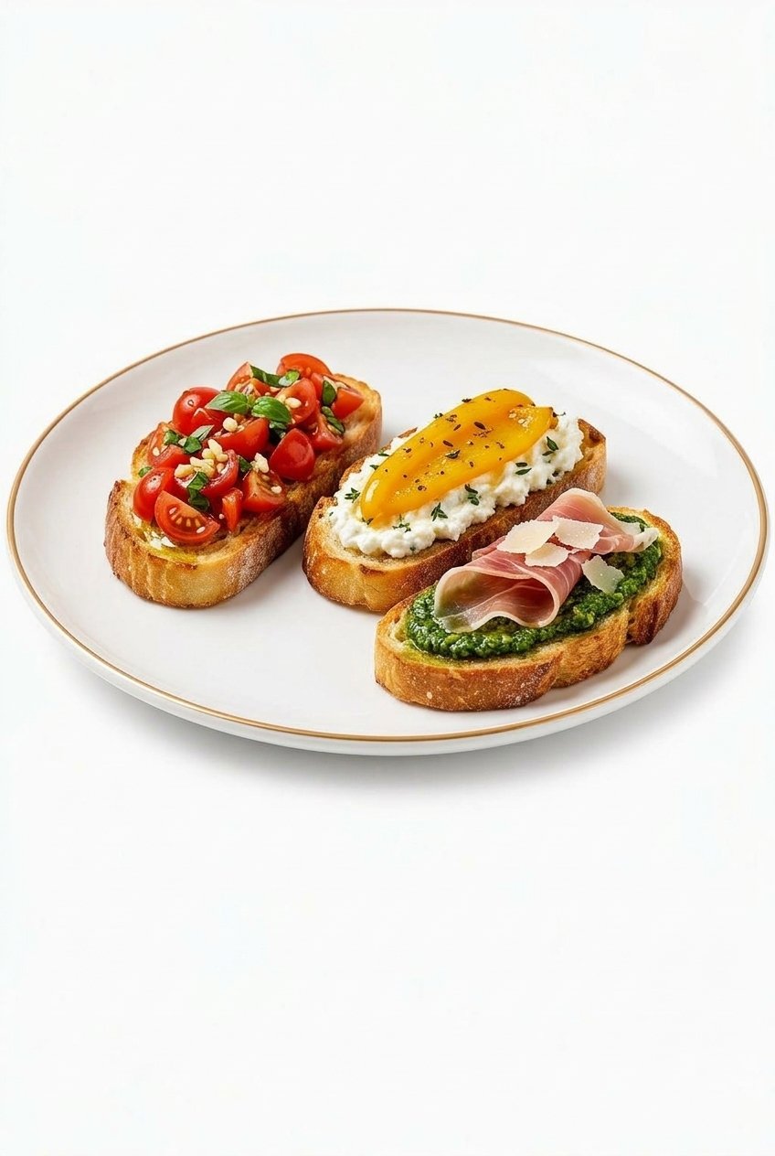 Tris di bruschette fantasia dello chef